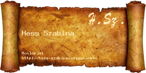 Hess Szabina névjegykártya